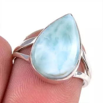 Кольцо из стерлингового серебра 925 пробы с драгоценным камнем Natural Republic Larimar S.6 Z6u61