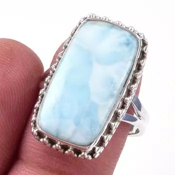 Кольцо из стерлингового серебра 925 пробы с драгоценным камнем Natural Republic Larimar S.8 d2w81