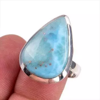 Кольцо из стерлингового серебра 925 пробы с драгоценным камнем Natural Republic Larimar S.9 Q8Y14