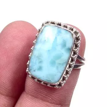 Кольцо из стерлингового серебра 925 пробы с драгоценным камнем Natural Republic Larimar S.6 G0I73