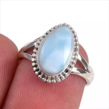 Кольцо из стерлингового серебра 925 пробы с драгоценным камнем Natural Republic Larimar S.6 m6n92