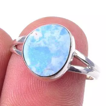 Кольцо из стерлингового серебра 925 пробы с натуральным австралийским опалом S.7 B4y72