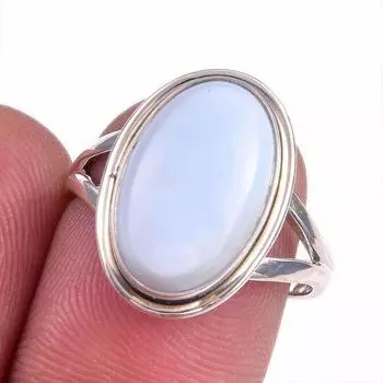 Кольцо из стерлингового серебра 925 пробы с натуральным опалом Овайхи S.7.5 J7B69