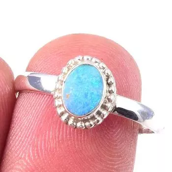 Кольцо из стерлингового серебра 925 пробы с натуральным австралийским опалом S.8 o8w88