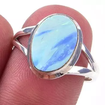 Кольцо из стерлингового серебра 925 пробы с натуральным австралийским опалом S.8 Q6K52