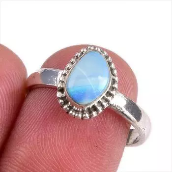Кольцо из стерлингового серебра 925 пробы с натуральным австралийским опалом S.8 F7p36