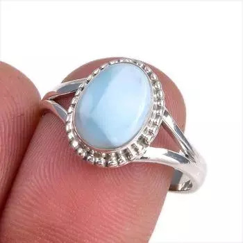 Кольцо из стерлингового серебра 925 пробы с драгоценным камнем Natural Republic Larimar S.9 Y8b79