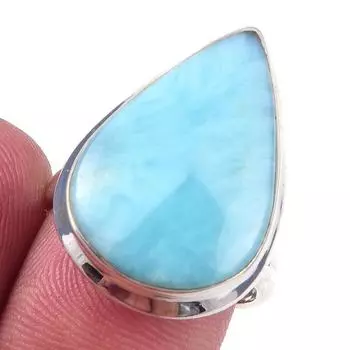 Кольцо из стерлингового серебра 925 пробы с драгоценным камнем Natural Republic Larimar S.7 l3Z25