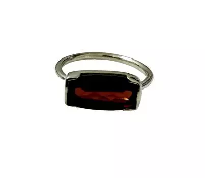 Кольцо из стерлингового серебра 925 пробы с натуральным окто-красным гранатом, размер 6 США, подарочное кольцо 6 US