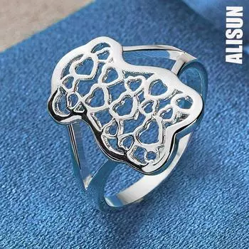 Кольцо из стерлингового серебра 925 пробы с модным узором, модные свадебные украшения 7#