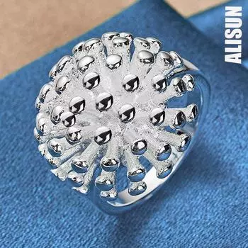 Кольцо из стерлингового серебра 925 пробы с коралловым фейерверком, модные свадебные украшения 5#