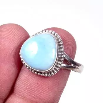 Кольцо из стерлингового серебра 925 пробы с драгоценным камнем Natural Republic Larimar S.9 V3w34