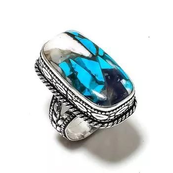 Кольцо из стерлингового серебра 925 пробы с натуральным драгоценным камнем колючей устрицы, размер 8 G2w54 ручной работы