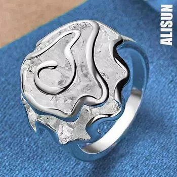 Кольцо из стерлингового серебра 925 пробы с розой, модные свадебные украшения 6#