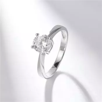 Кольцо из стерлингового серебра 925 пробы, обручальное, круглое, с цирконием, солитер, кольца для женщин в качестве подарков, ювелирные изделия на годовщину свадьбы 8 серебряный