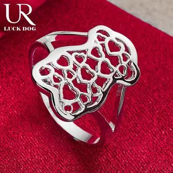 Кольцо из стерлингового серебра 925 пробы с модным узором, модные свадебные украшения 7#