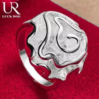 Кольцо из стерлингового серебра 925 пробы с розой, модные свадебные украшения 6#