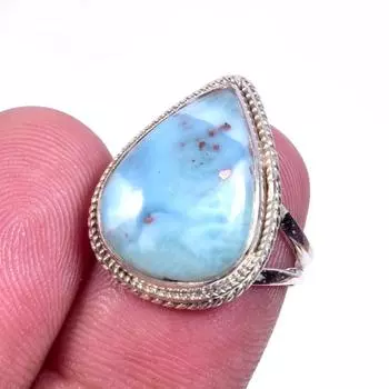 Кольцо из стерлингового серебра 925 пробы с драгоценным камнем Natural Republic Larimar S.6 Y4L20