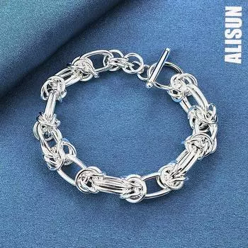 Кольцо из стерлингового серебра 925 пробы с полным кругом, браслет-цепочка, модные свадебные украшения 20CM