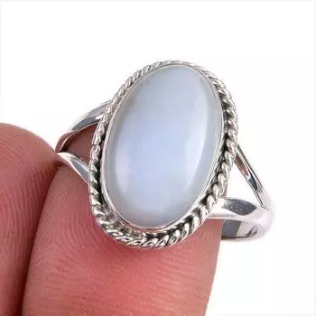 Кольцо из стерлингового серебра 925 пробы с натуральным опалом Овайхи S.8.5 l1r32