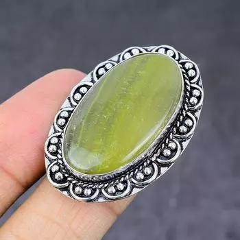 Кольцо из стерлингового серебра 925 пробы с натуральной шмелиной яшмой ручной работы, размер 5,5 v1I42