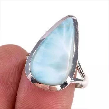 Кольцо из стерлингового серебра 925 пробы с драгоценным камнем Natural Republic Larimar S.9 G3J50