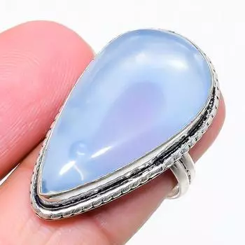 Кольцо из стерлингового серебра 925 пробы с фиолетовым халцедоном, размер 7,5 r7L96 7.5 фиолетовый