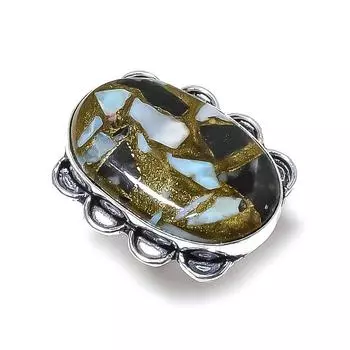 Кольцо из стерлингового серебра 925 пробы с натуральным драгоценным камнем зебровой яшмы ручной работы, размер 7,5 p7o86