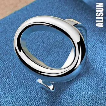 Кольцо из стерлингового серебра 925 пробы с круглым О-образным кольцом, регулируемым по размеру, модные свадебные украшения Opening