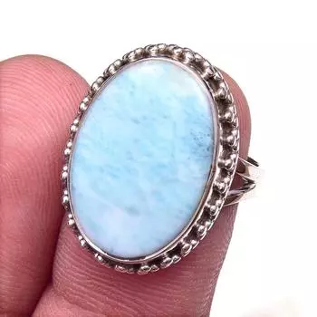 Кольцо из стерлингового серебра 925 пробы с драгоценным камнем Natural Republic Larimar S.6 C4y12