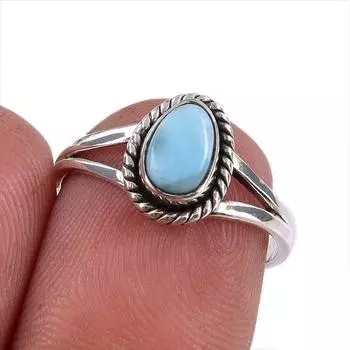 Кольцо из стерлингового серебра 925 пробы Natural Republic с драгоценным камнем ручной работы, размер 6 o2J52