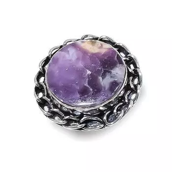 Кольцо из стерлингового серебра 925 пробы с натуральным камнем лепидолит, драгоценный камень ручной работы, размер 7 b9U18