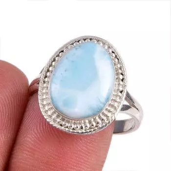 Кольцо из стерлингового серебра 925 пробы с натуральным ларимаром из натурального камня Республики S.10 F2u52