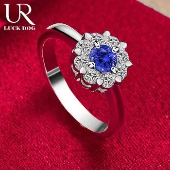 Кольцо из стерлингового серебра 925 пробы с круглым цирконием AAA, модные свадебные украшения 7#