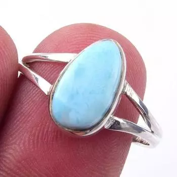 Кольцо из стерлингового серебра 925 пробы с драгоценным камнем Natural Republic Larimar S.9 w4C17