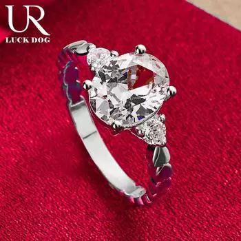 Кольцо из стерлингового серебра 925 пробы с цирконием AAA, модные свадебные украшения 6#