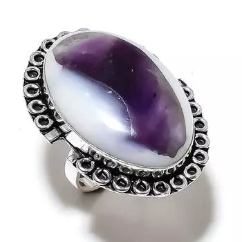 Кольцо из стерлингового серебра 925 пробы с супер аметистом 23 драгоценными камнями, размер 9 N6E56