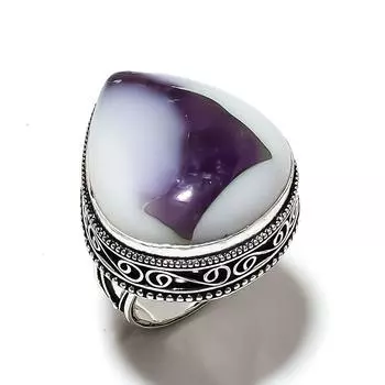 Кольцо из стерлингового серебра 925 пробы с супер аметистом 23 драгоценными камнями, размер 8,5 L7F56