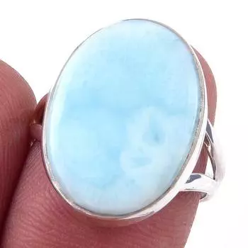 Кольцо из стерлингового серебра 925 пробы с драгоценным камнем Natural Republic Larimar S.7 U8g74
