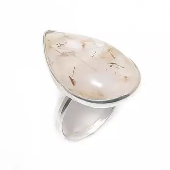 Кольцо из стерлингового серебра 925 пробы с натуральным золотым рутилом, размер 7 Y4f25