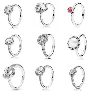 Кольцо из стерлингового серебра 925 пробы с завязанным сердечком и символом любви для женщин, модные ювелирные изделия для свадебной вечеринки 5