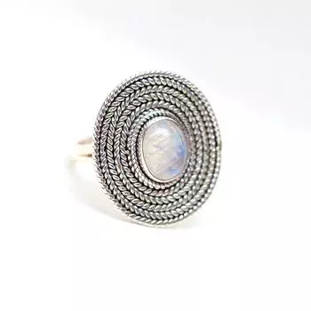 Кольцо из стерлингового серебра 925 пробы, дизайнерское кольцо ручной работы с драгоценным камнем из лунного камня, ювелирные изделия из камня, серебряные подвески, кольцо для женщин, рождественский подарок 6