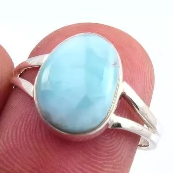 Кольцо из стерлингового серебра 925 пробы с драгоценным камнем из натурального ларимара Natural Republic S.7 w6l64