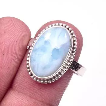 Кольцо из стерлингового серебра 925 пробы с драгоценным камнем Natural Republic Larimar S.9 U6s31