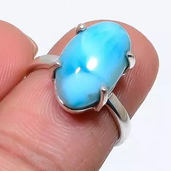 Кольцо из стерлингового серебра 925 пробы с драгоценным камнем Natural Republic Larimar S.6 v3l14