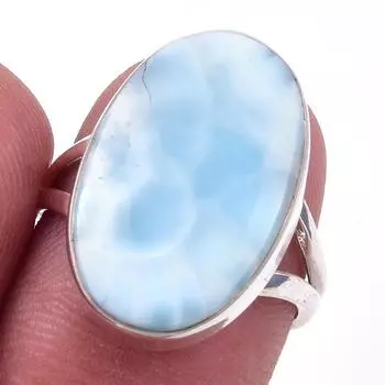 Кольцо из стерлингового серебра 925 пробы с драгоценным камнем Natural Republic Larimar S.7 O7S91