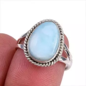 Кольцо из стерлингового серебра 925 пробы с драгоценным камнем Natural Republic Larimar S.7 Y1m81