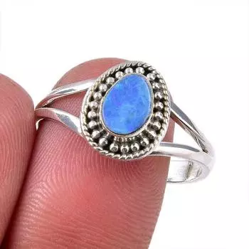 Кольцо из стерлингового серебра 925 пробы с натуральным австралийским опалом, размер 9,5 h9G18