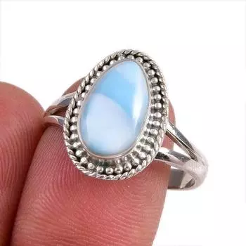 Кольцо из стерлингового серебра 925 пробы с драгоценным камнем Natural Republic Larimar S.10 A2P77