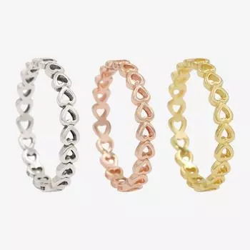 Кольцо из стерлингового серебра 925 пробы, романтическое трехцветное кольцо в форме сердца для женщин, свадебная вечеринка, модные украшения 8